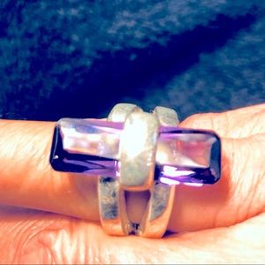 Solid 925 silver 2.5 carat custom amethyst ring